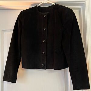 Lord & Taylor Petite Suede Cropped Jacket